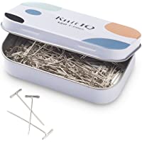 KnitIQ Alfileres en T de Acero Inoxidable para Bloquear Tejido de Punto o Coser | 150 Unidades- T-Pins de 38mm | Viene…